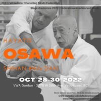 Osawa Shihan Seminar in Vancouver - schedule announced