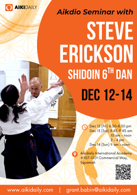 Seminar with Steve Erickson Sensei - December 12-14 in Squamish